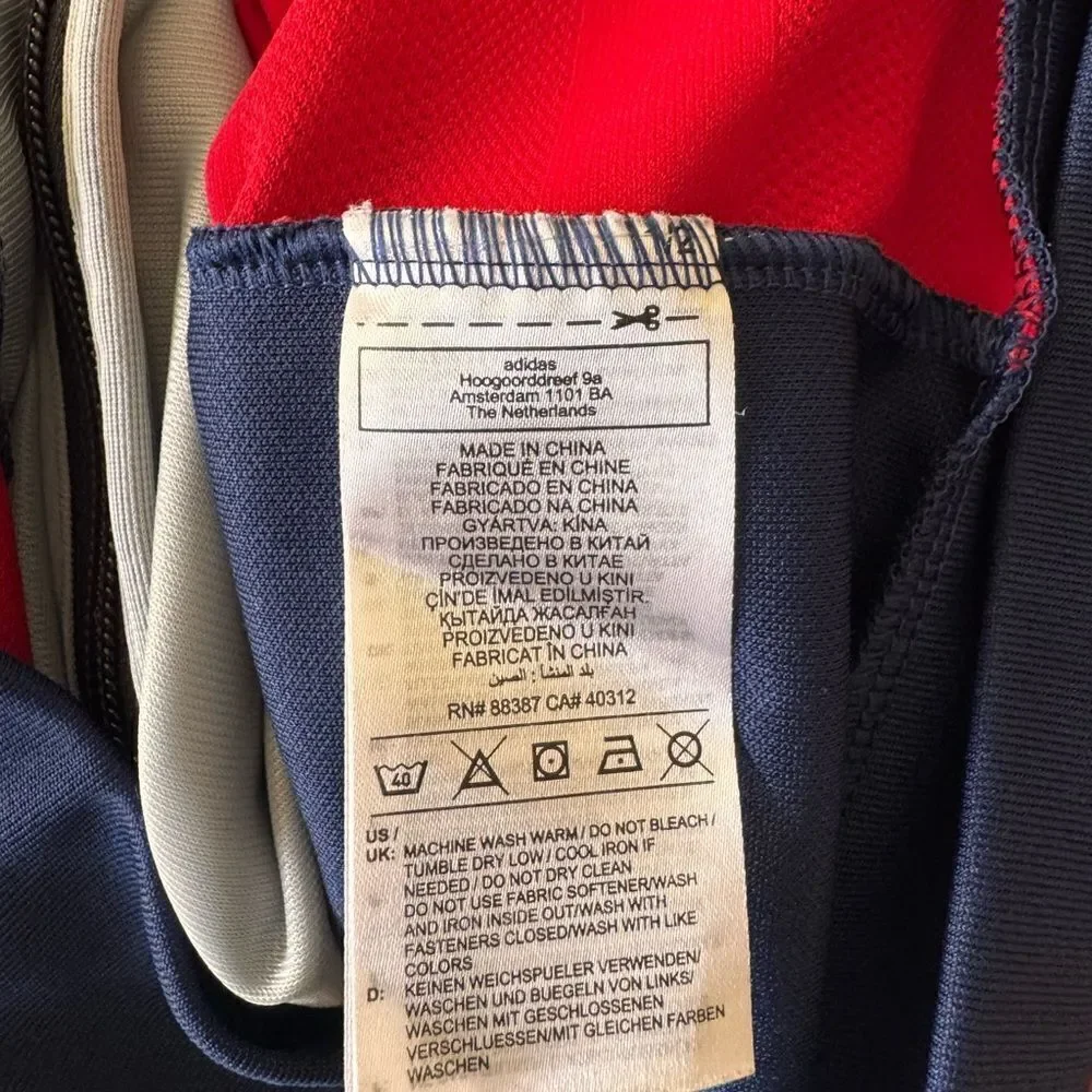 Adidas Navy and Red Track Jacket